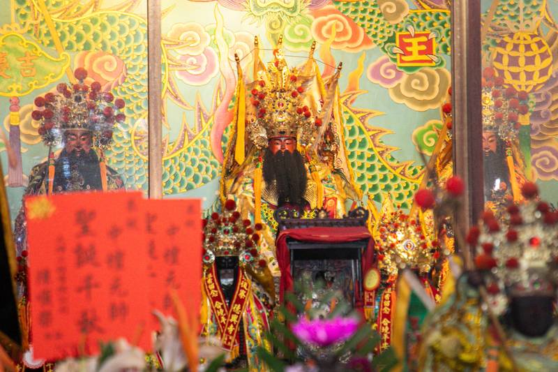 義竹德興寺慶祝觀音佛祖聖誕千秋，翁章梁贈匾「觀音慈航」