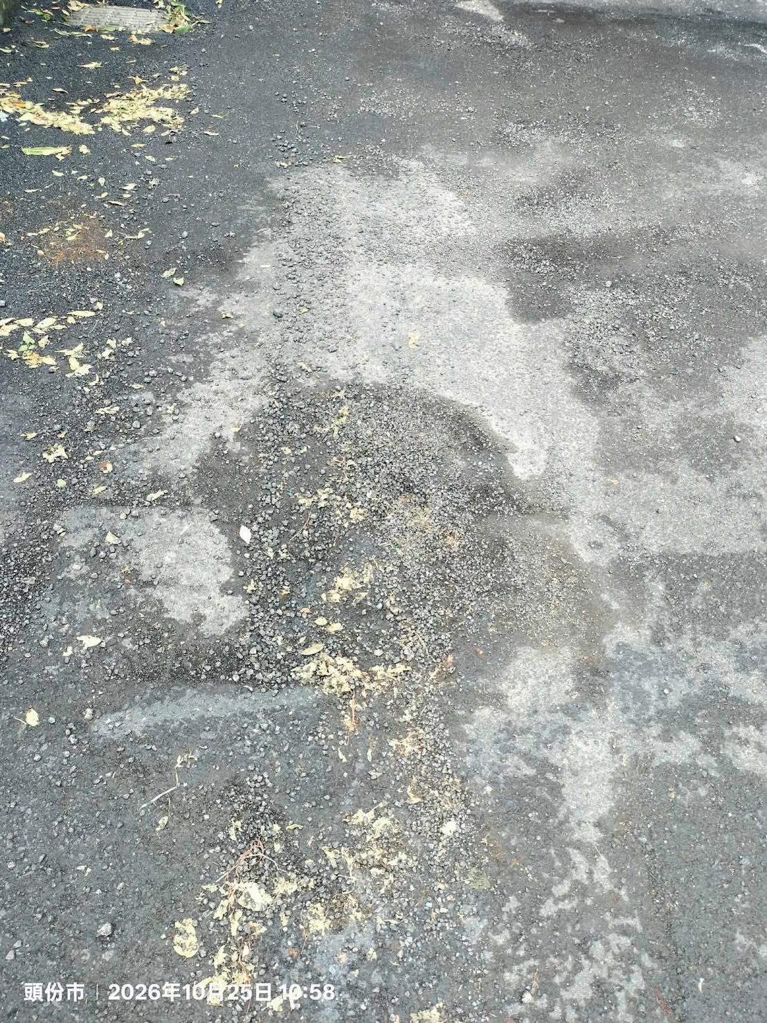 路面碎石鬆散、局部下陷