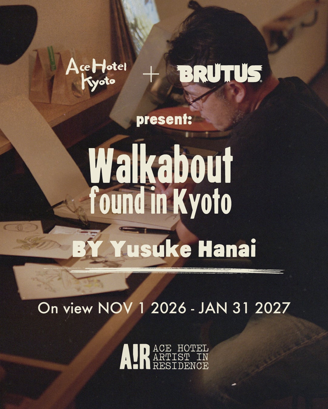 Ace Hotel京都×BRUTUS駐村藝術家第3彈　花井祐介新作展「Walkabout found in Kyoto」11月1日起
