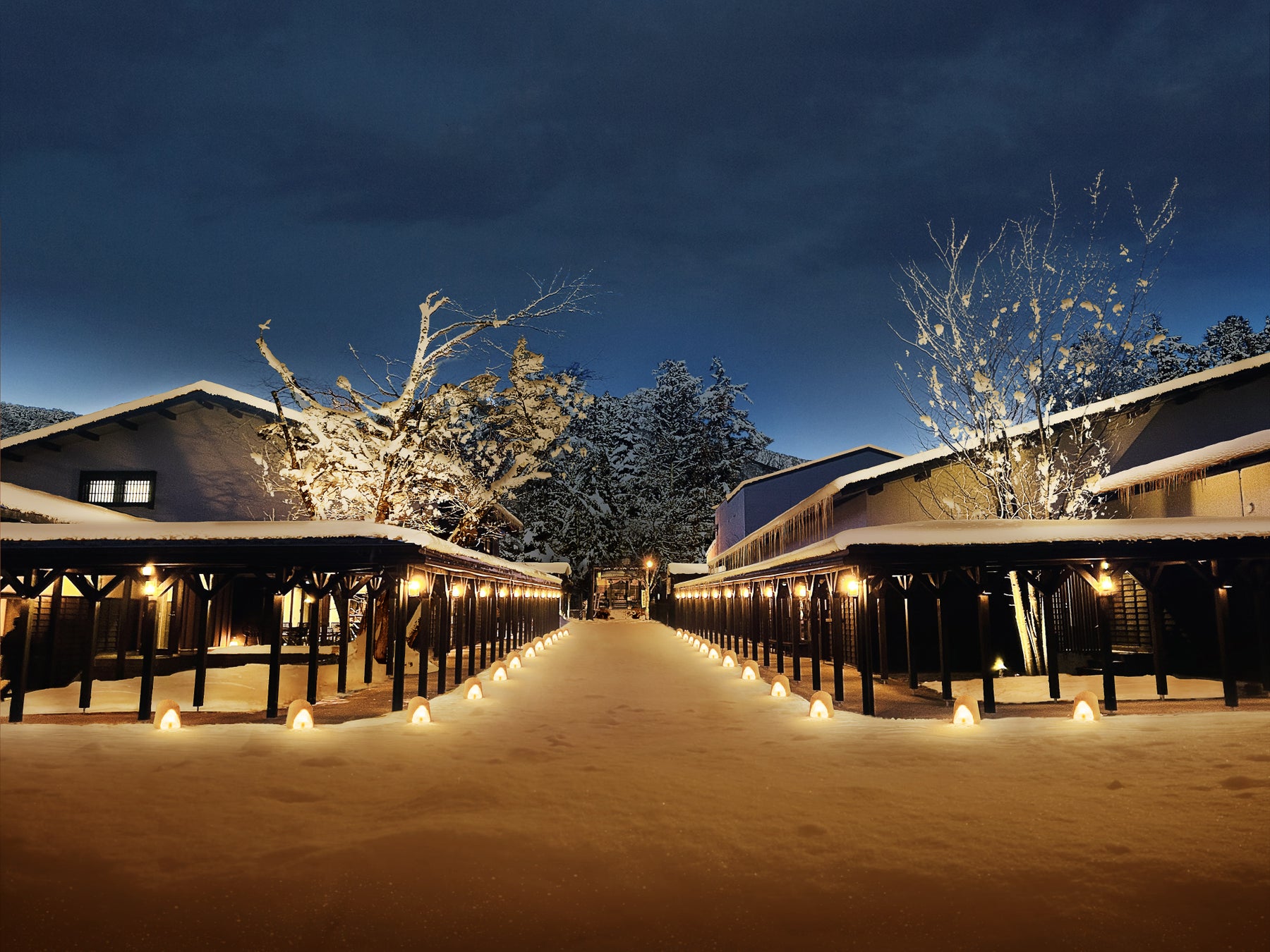星野集團界Alps「雪國雁木燈」2027年1月4日起 50座雪屋燈籠點亮信州冬夜