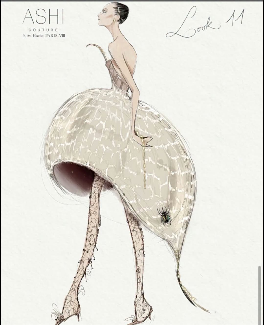 Ashi Couture Look 11 設計手稿
