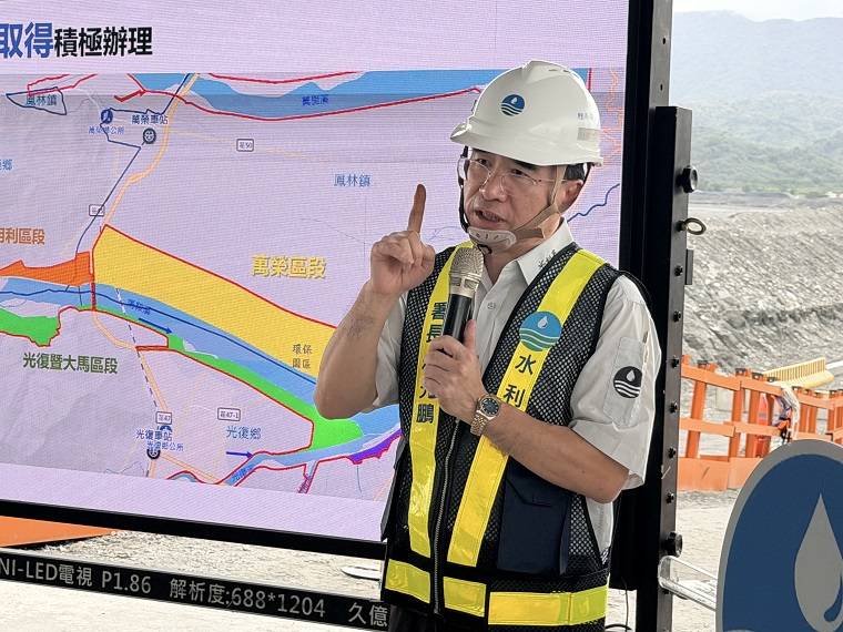 卓院長視察馬太鞍溪系統性治理工程 加速高規格堤防及第二道防線建置 區域河防安全再升級